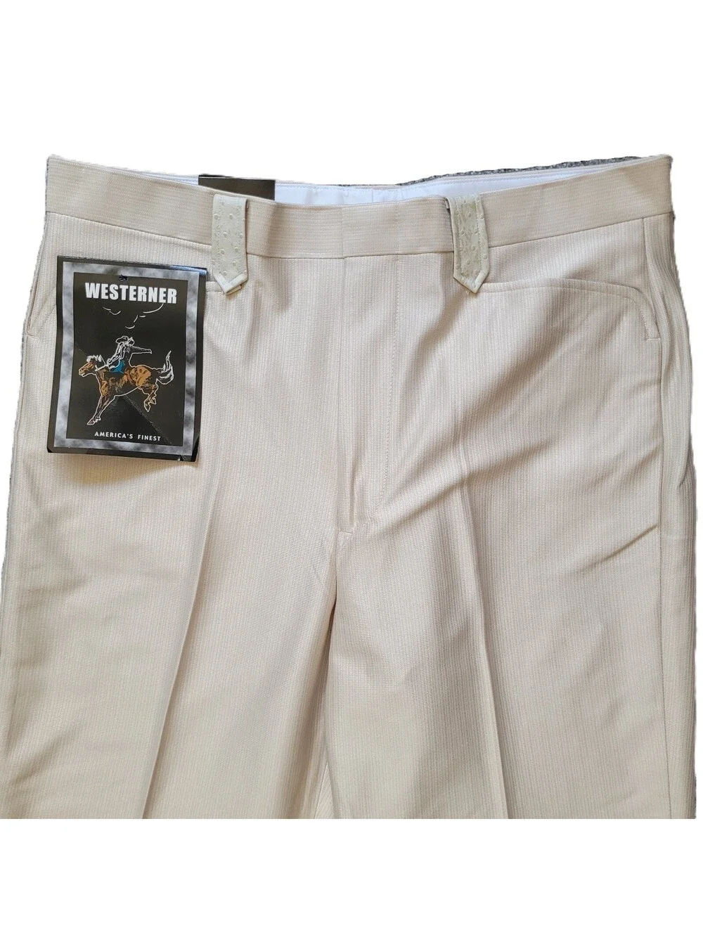 Westerner Men's 38x30 Beige Western Dress Pants High Rise NEW Vintage